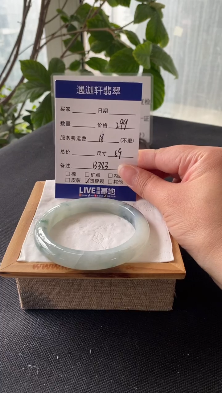 【闪购商品】翡翠手镯未镶嵌59圈口 B383编码