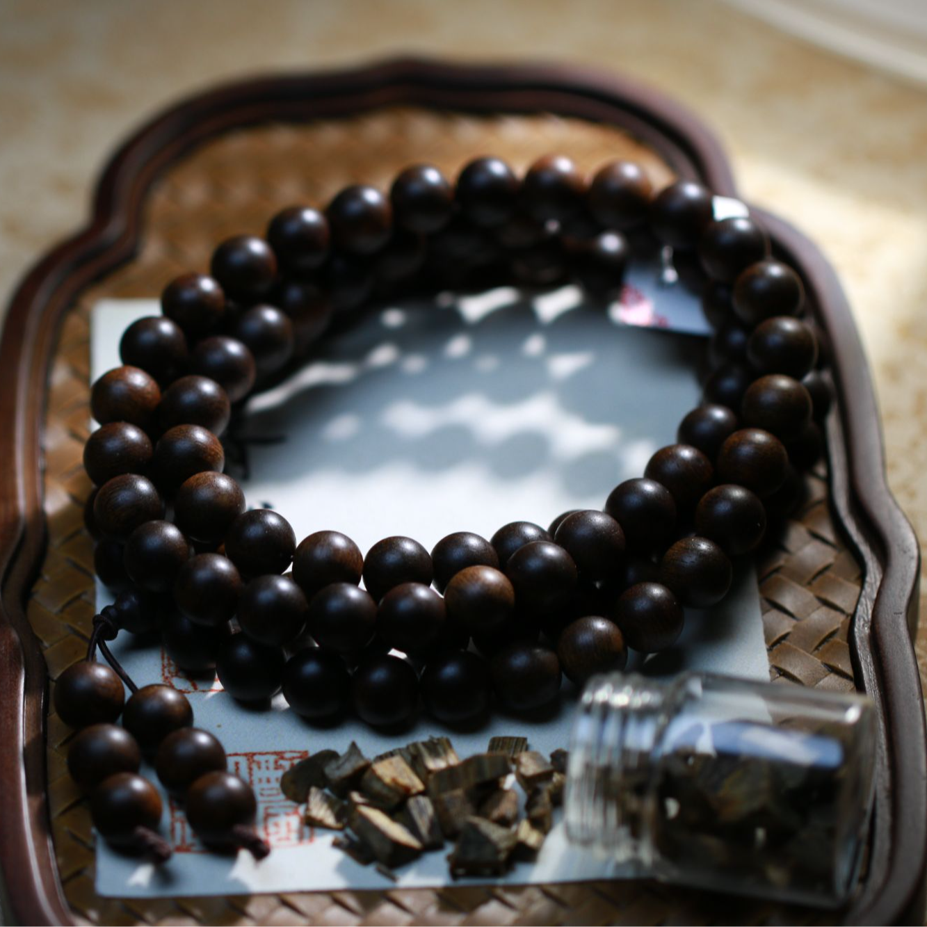 【曹总文玩】沉香木串（多样性发其一)SCX350