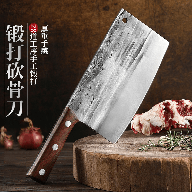 古法锻打加大加宽老式斩骨刀家用商用厨师用加厚斩骨刀