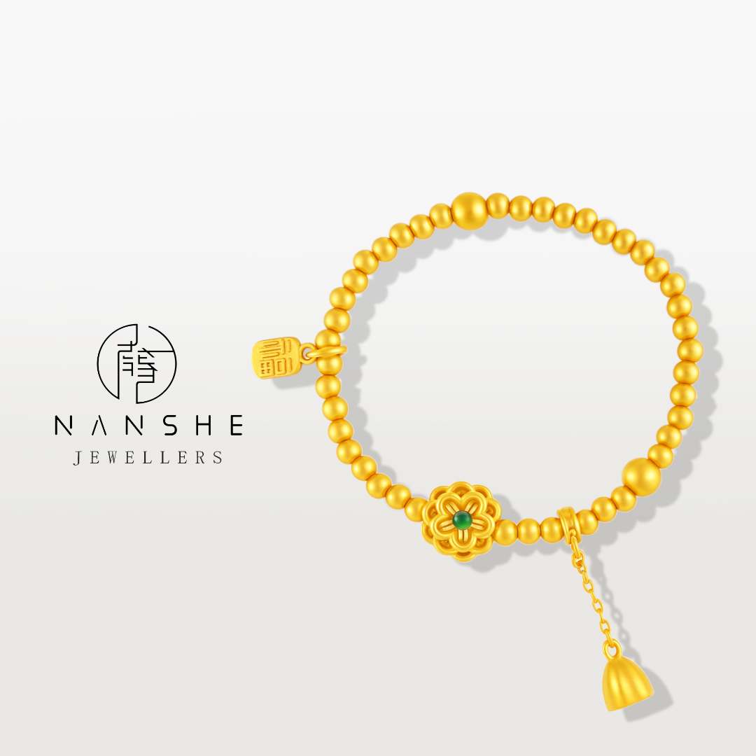 NANSHE/南奢 新中式福满好事莲莲福牌莲蓬串珠手链L1731