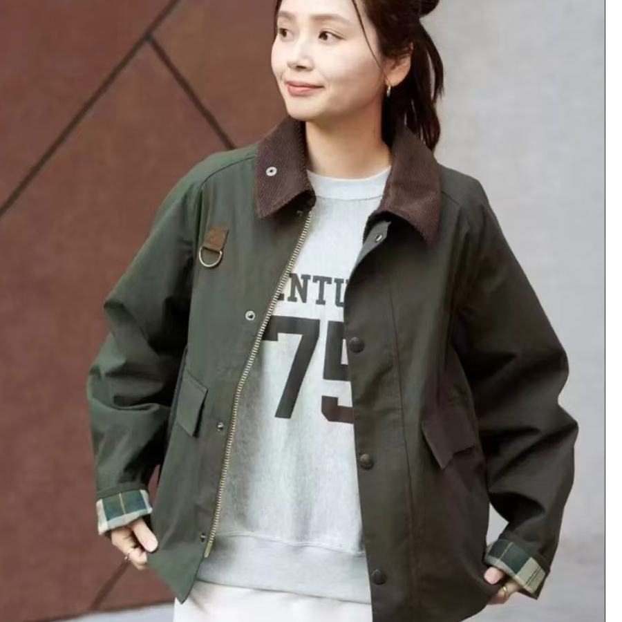 【barbour女孩专属】女士老钱风无蜡短外套夹克