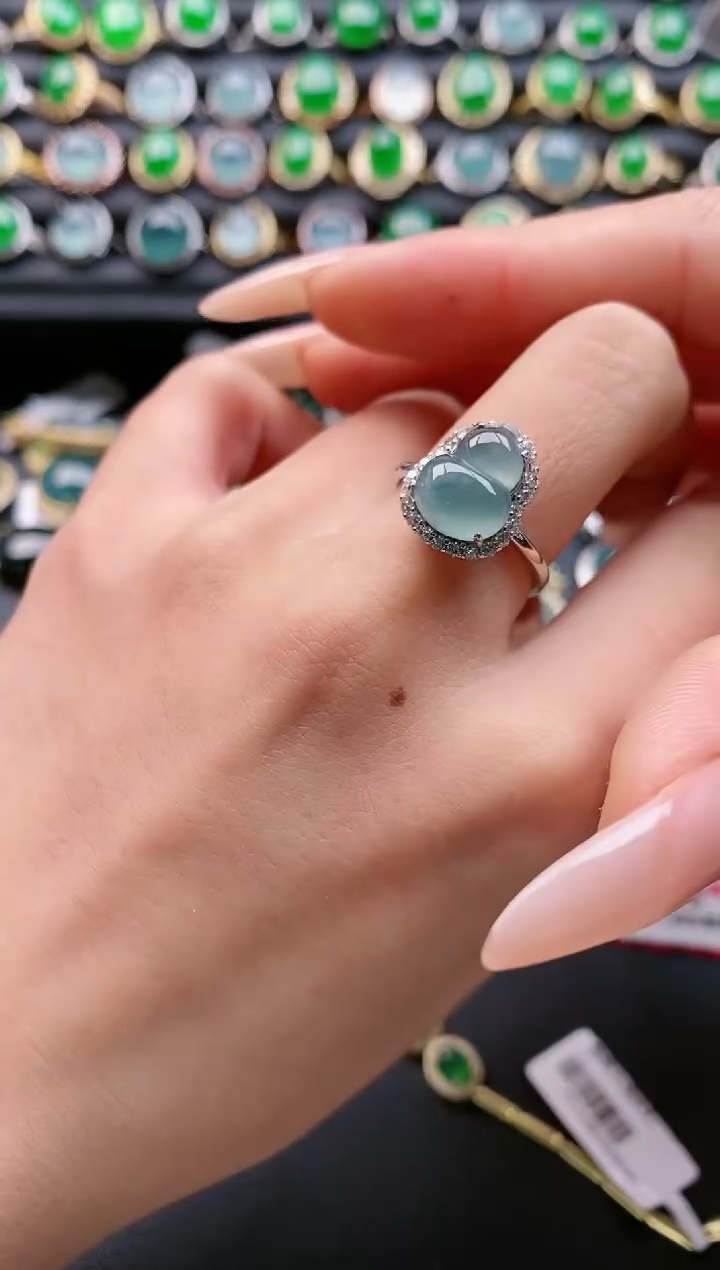 【闪购商品】翡翠戒指银S925镶嵌111111