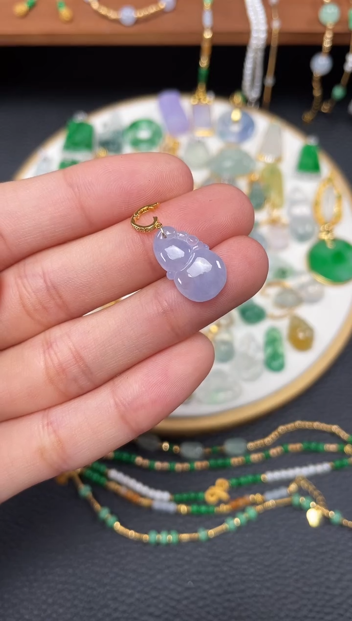 【闪购商品】翡翠吊坠(不含链)18K金镶嵌一个   JK681