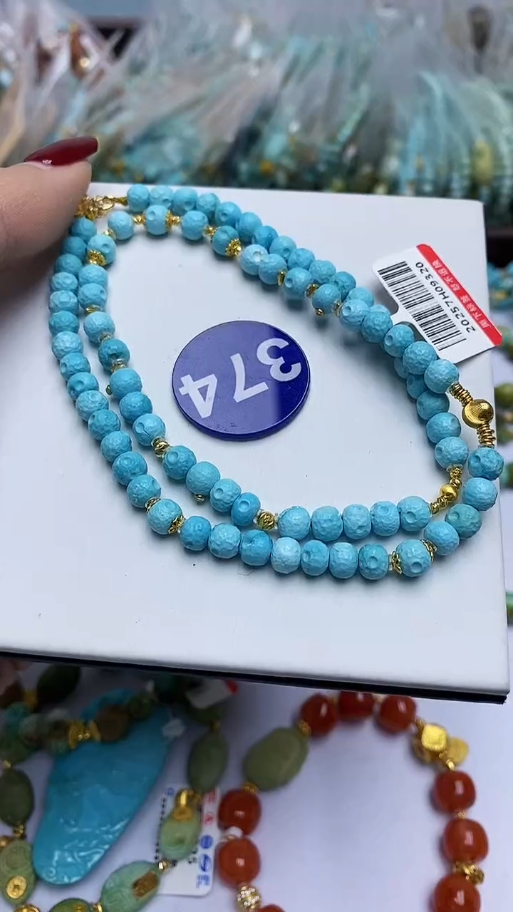 【闪购商品】绿松石项链18K金镶嵌374