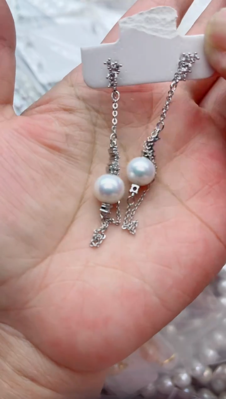 未镶嵌耳饰淡水珍珠多样性发其一，非无暇