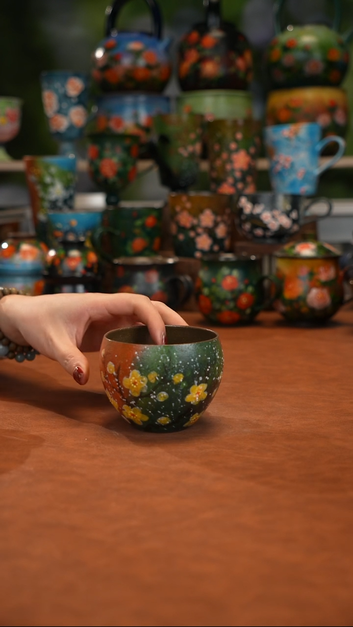紫砂油画釉下彩手绘