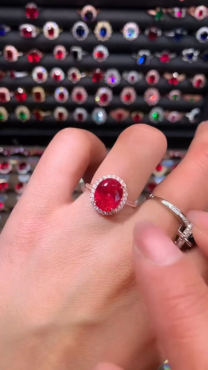 【闪购商品】红宝石戒指银S925镶嵌911