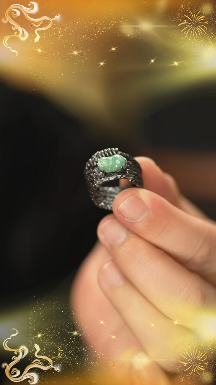 【闪购商品】翡翠戒指银S925镶嵌新款