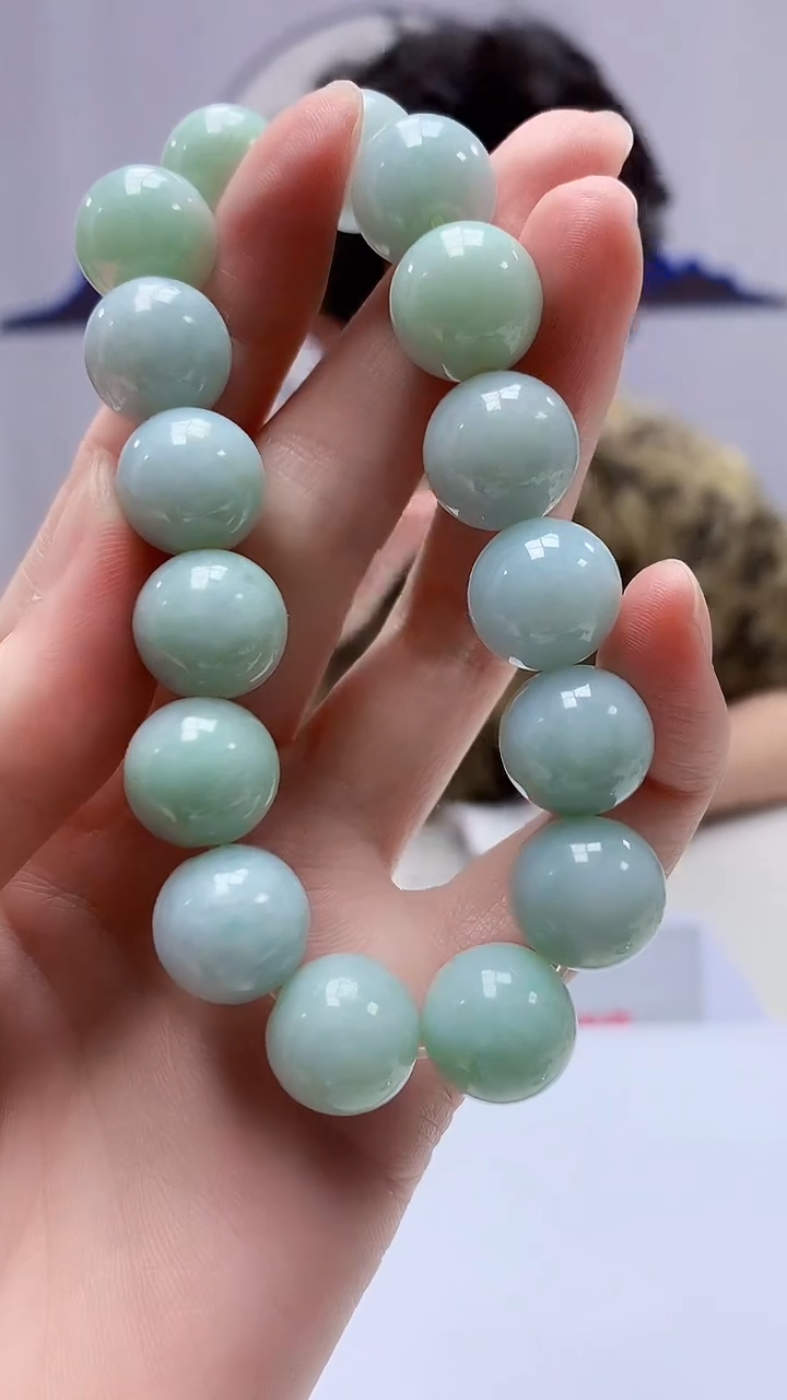 【闪购商品】定制翡翠未镶嵌4688zm-毛货手串117