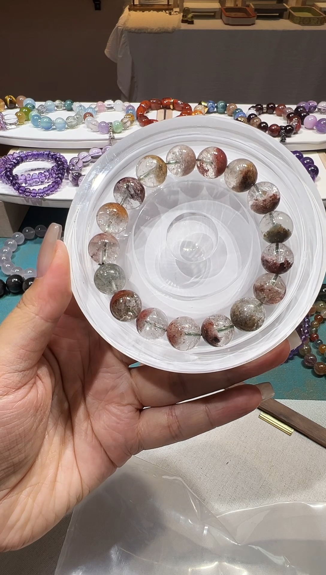 未镶嵌手链水晶半盆四季幽灵卡12＋