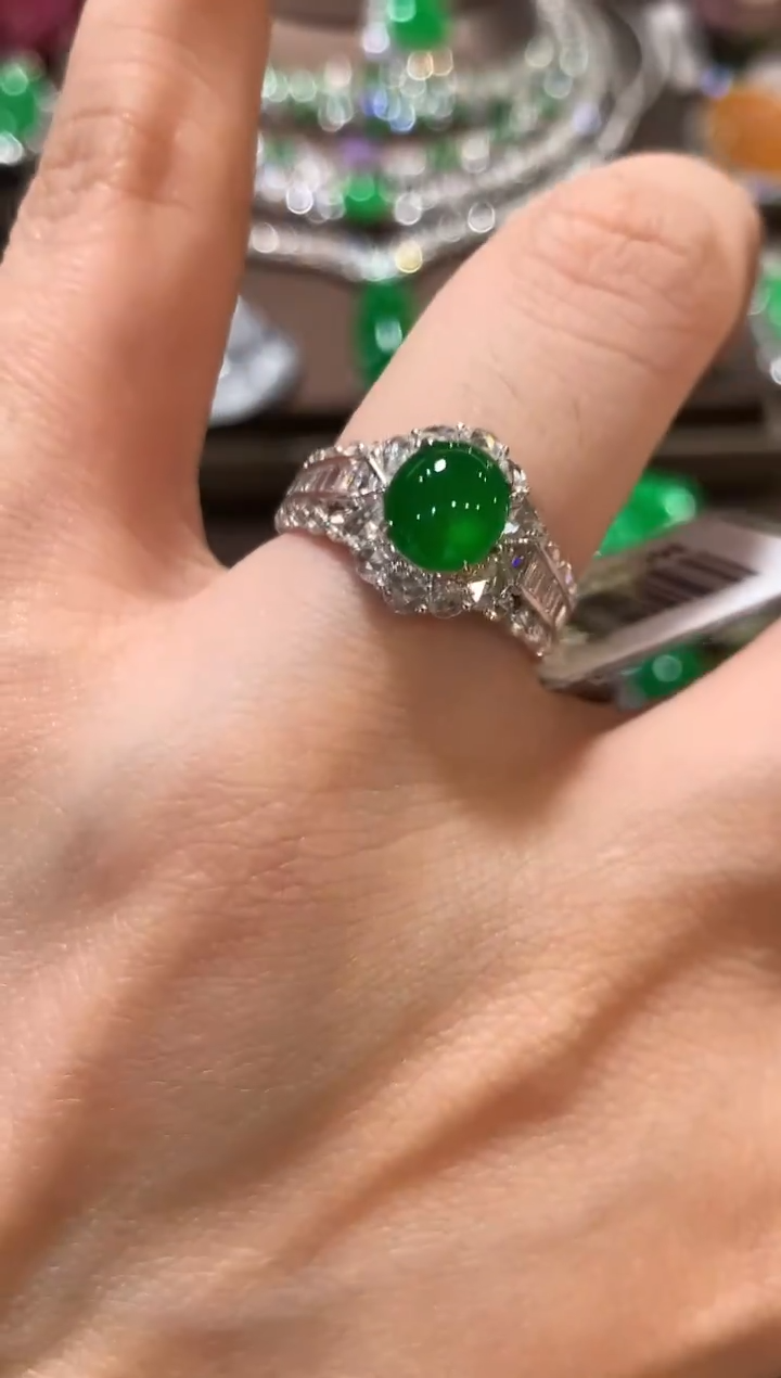 18K金镶嵌戒指翡翠z173 