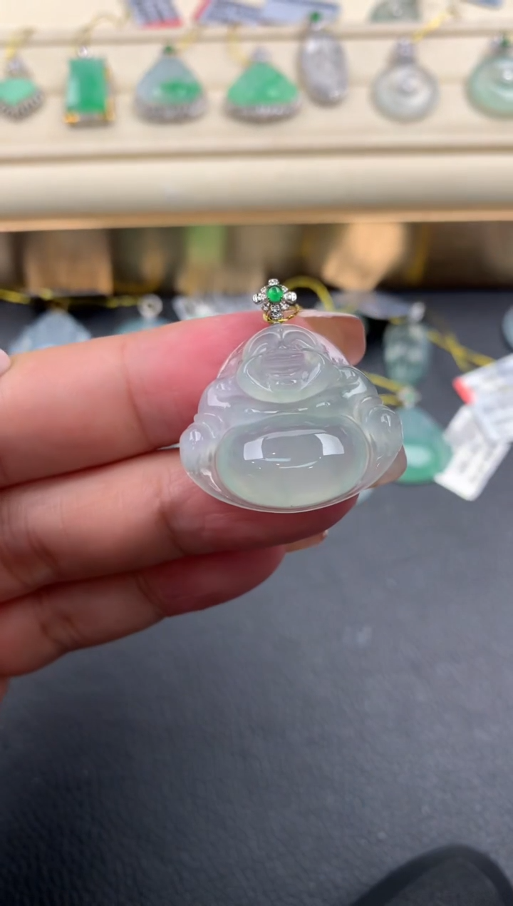 【闪购商品】翡翠颈饰18K金镶嵌Q143     