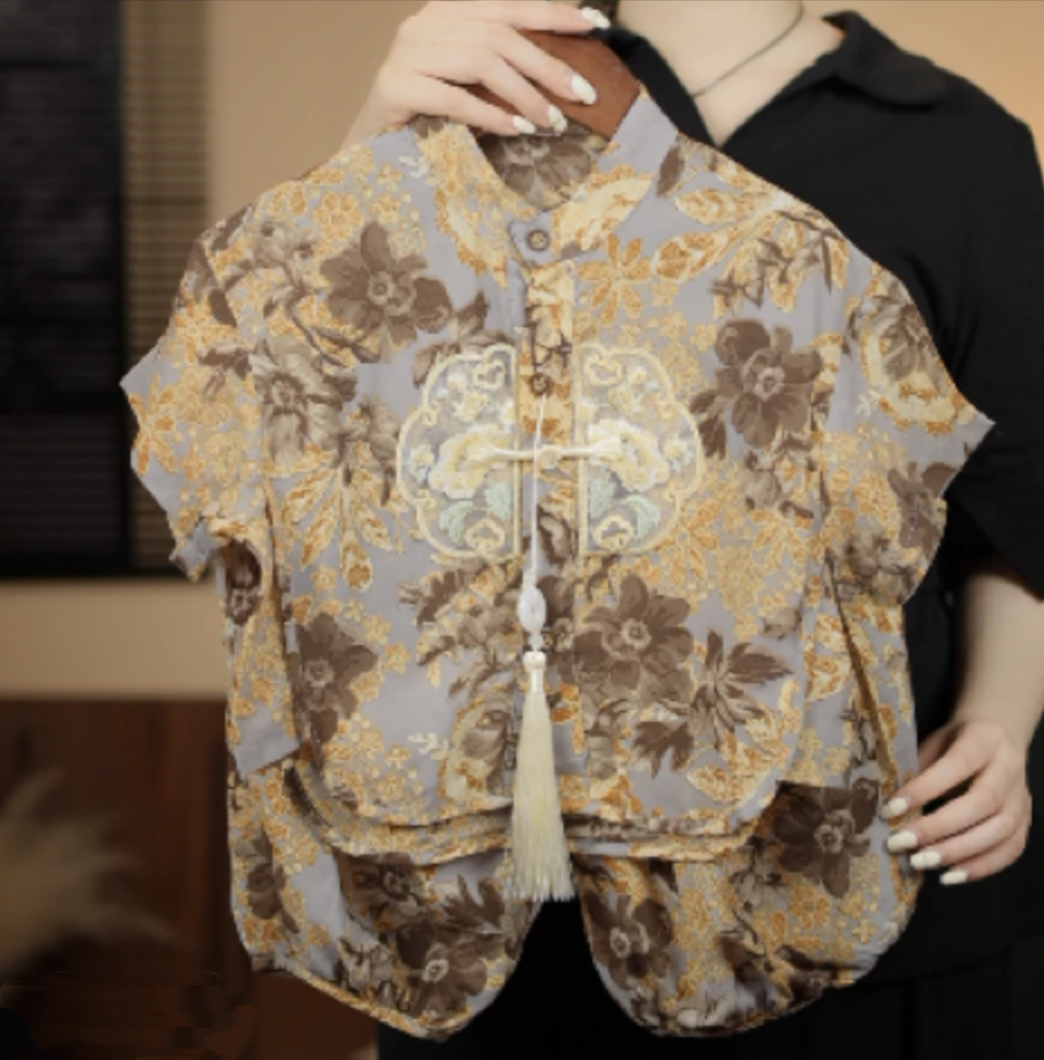 男童夏季套装2025新款儿童夏装古风汉服短袖短裤宝宝新中式两件套