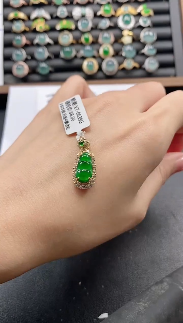 银S925镶嵌戒指翡翠51511