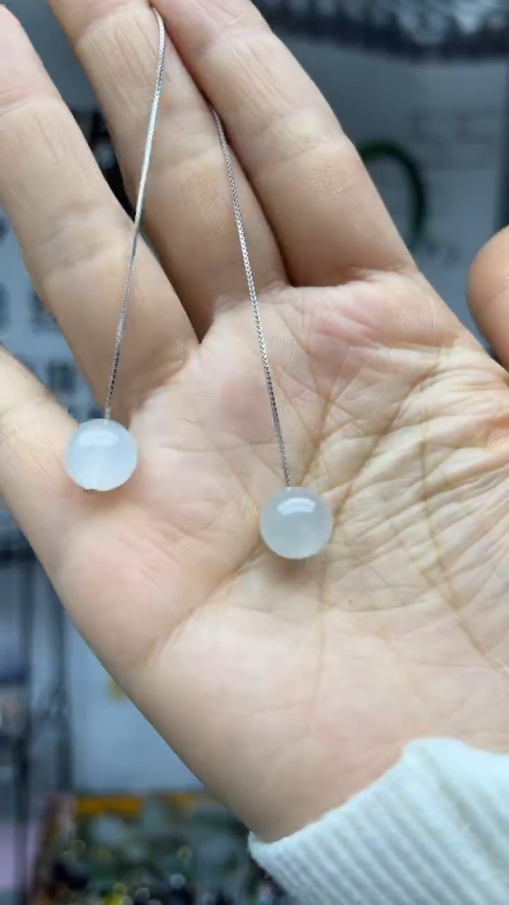 银S925镶嵌和田玉耳饰多样性发货拍一发一