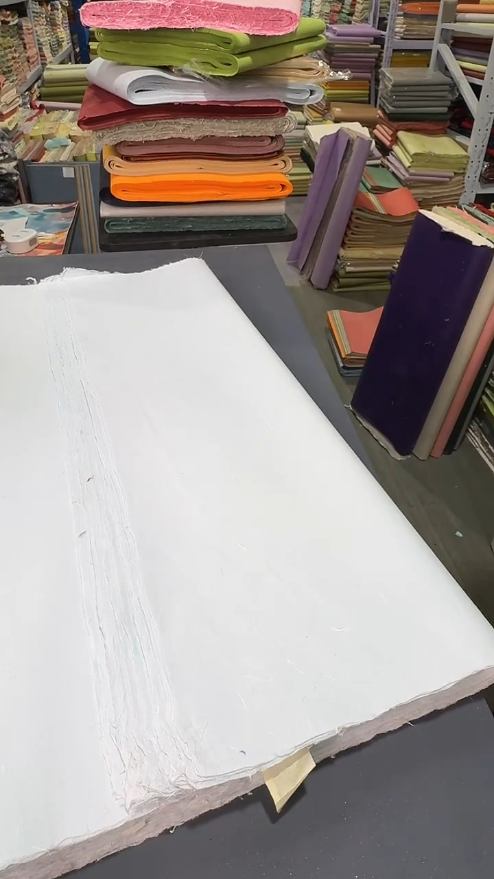 纯手工四尺整张50张天空蓝色楮皮笺