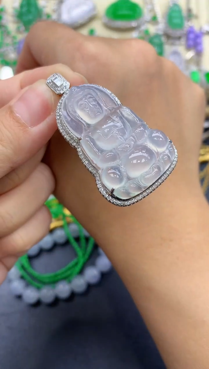 颈饰18K金镶嵌翡翠317-中国好珍宝