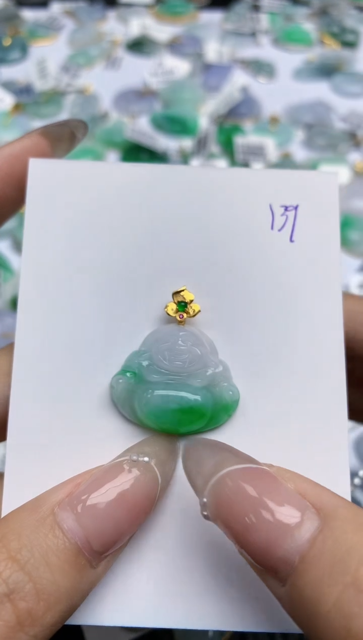 【闪购商品】翡翠颈饰18K金镶嵌 天然翡翠A货