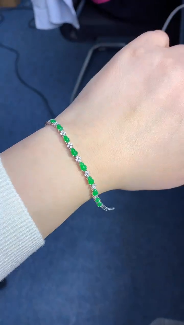 【闪购商品】翡翠手串18K金镶嵌545-中国好珍宝