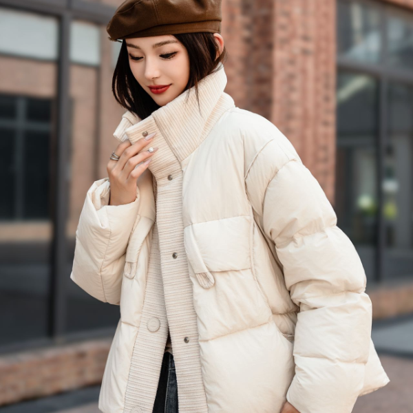 轻奢风简约休闲时尚简约女款厚款保暖羽绒外套