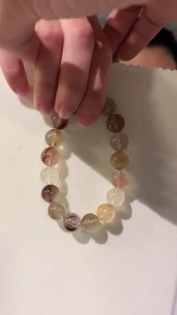 【闪购商品】水晶手链未镶嵌彩发晶12.5mm