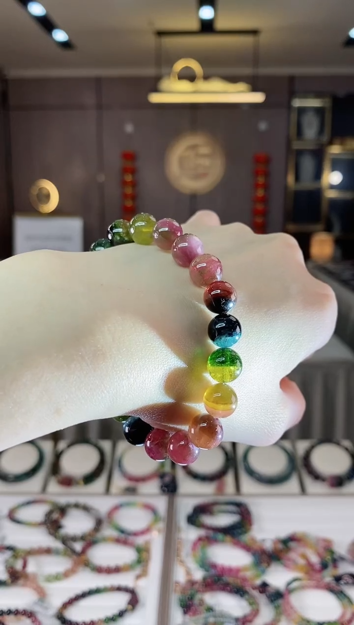 【闪购商品】碧玺单圈手串9mm+未镶嵌一物一证dan