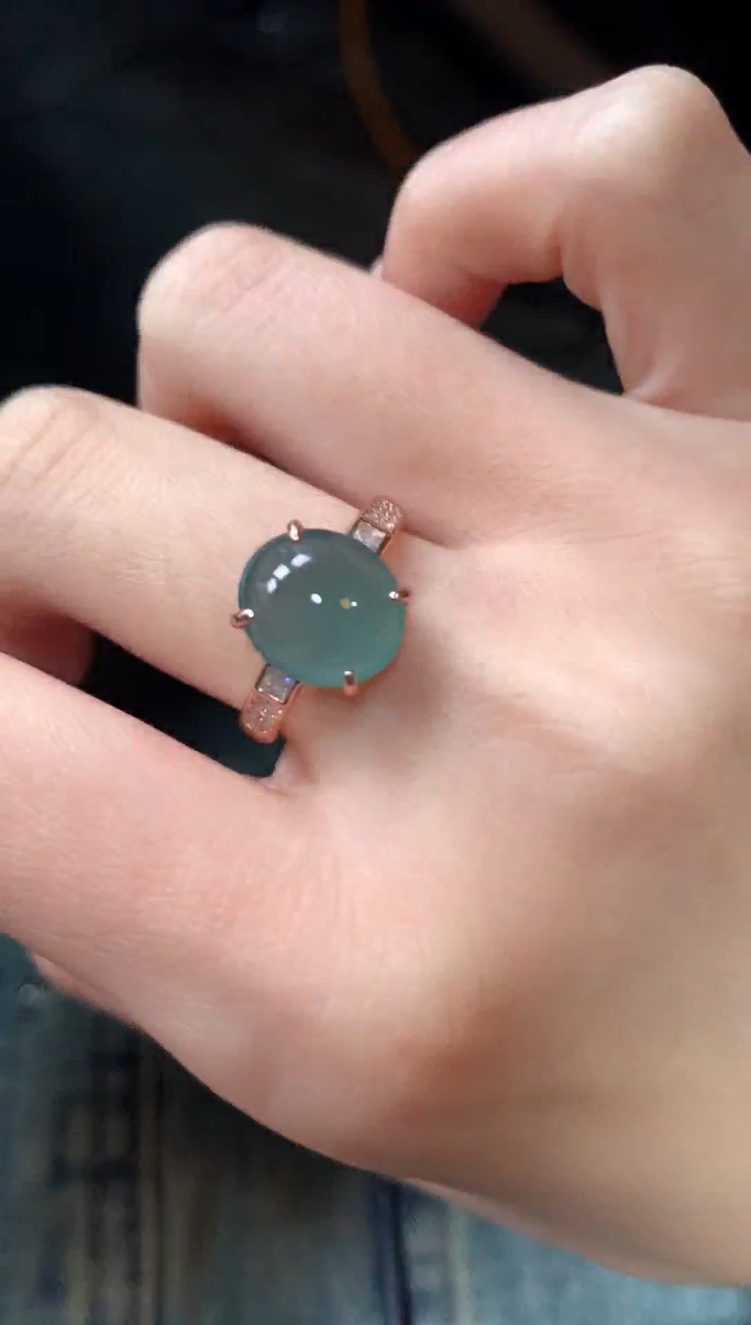 【闪购商品】翡翠戒指银S925镶嵌1111