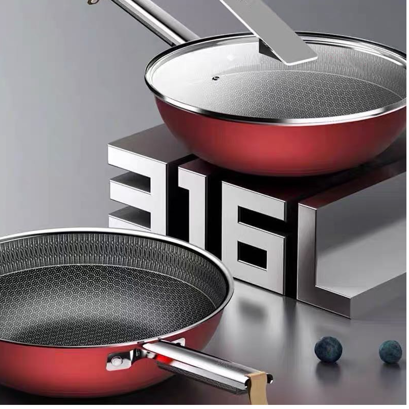 02轻厨系列少油烟钢铝双层蜂窝炒锅（外品牌专场）