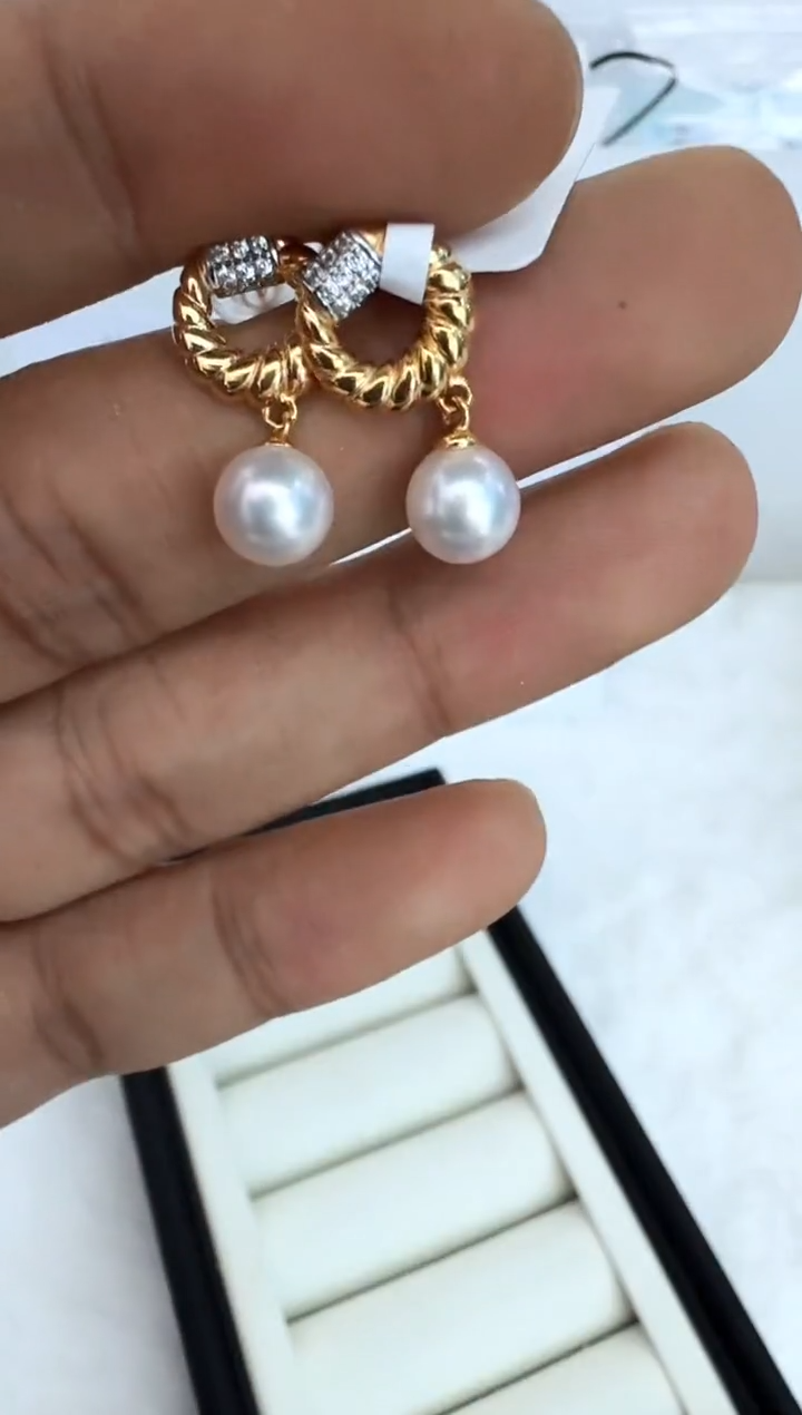 【闪购商品】海水珍珠耳饰银S925镶嵌耳钉