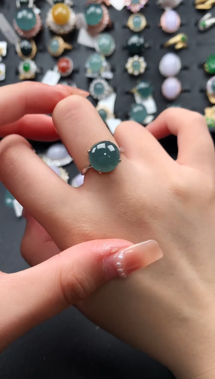 【闪购商品】翡翠戒指银S925镶嵌56124124