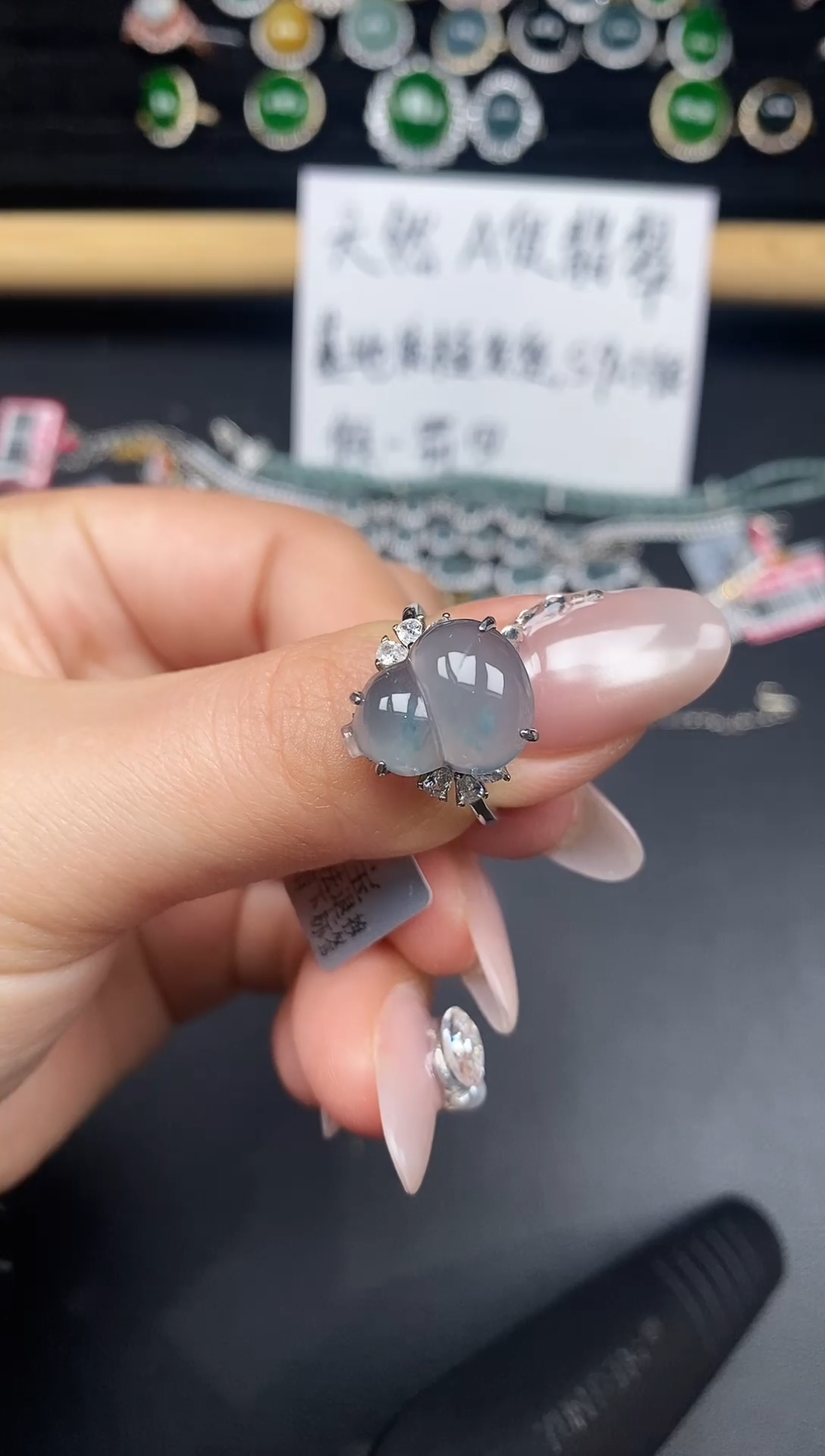 银S925镶嵌戒指翡翠73875