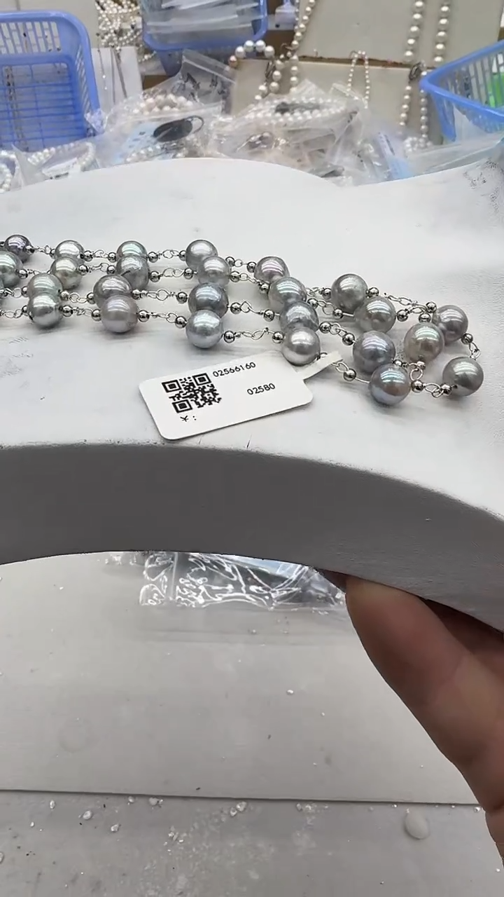 毛衣链未镶嵌海水珍珠7-8mm 真多麻毛衣链