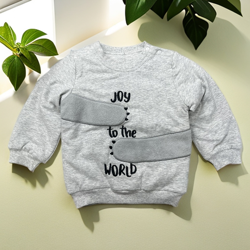 优儿宝贝1041116男童加厚夹棉卫衣日韩森系棉麻童装冬季宝宝衣服