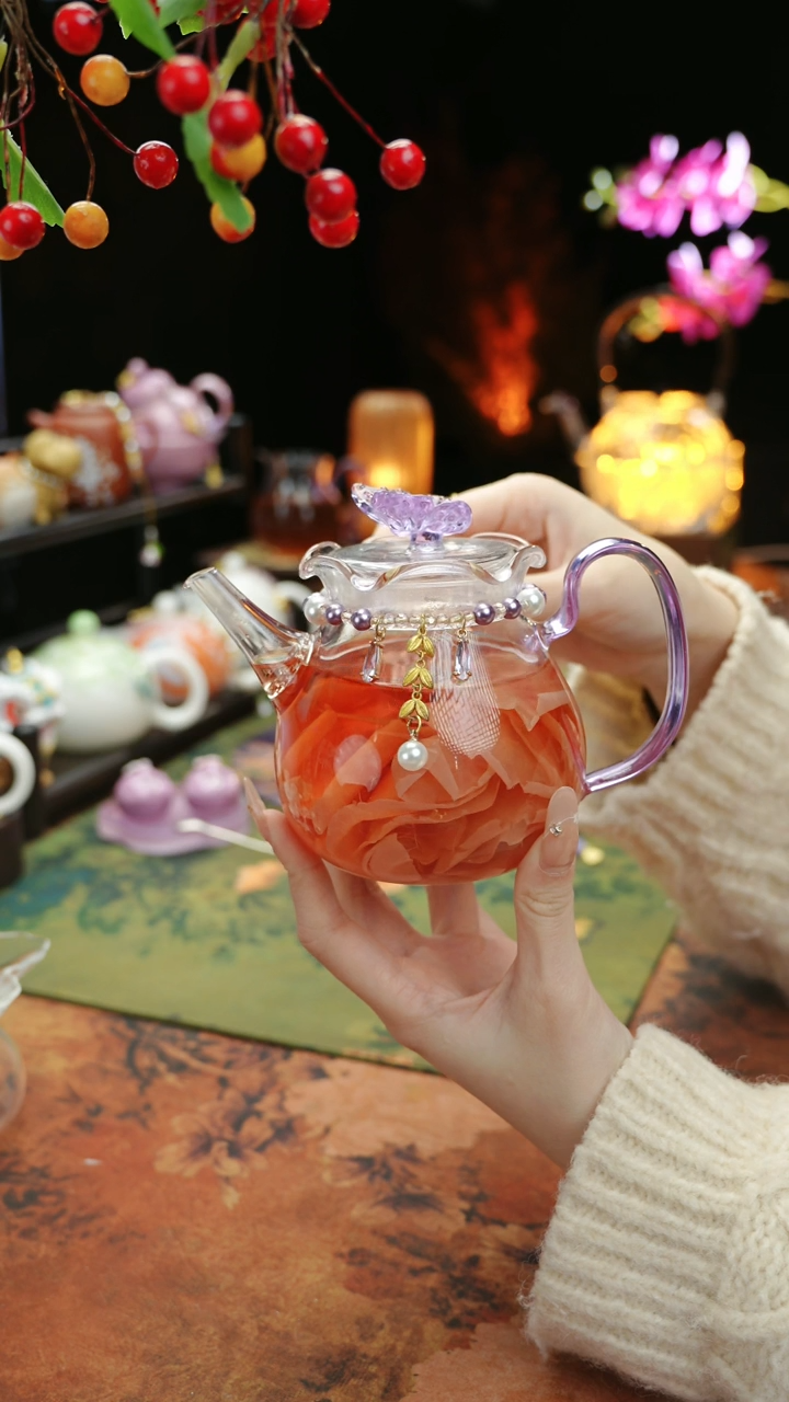 【闪购商品】紫色铃兰花茶壶+链子