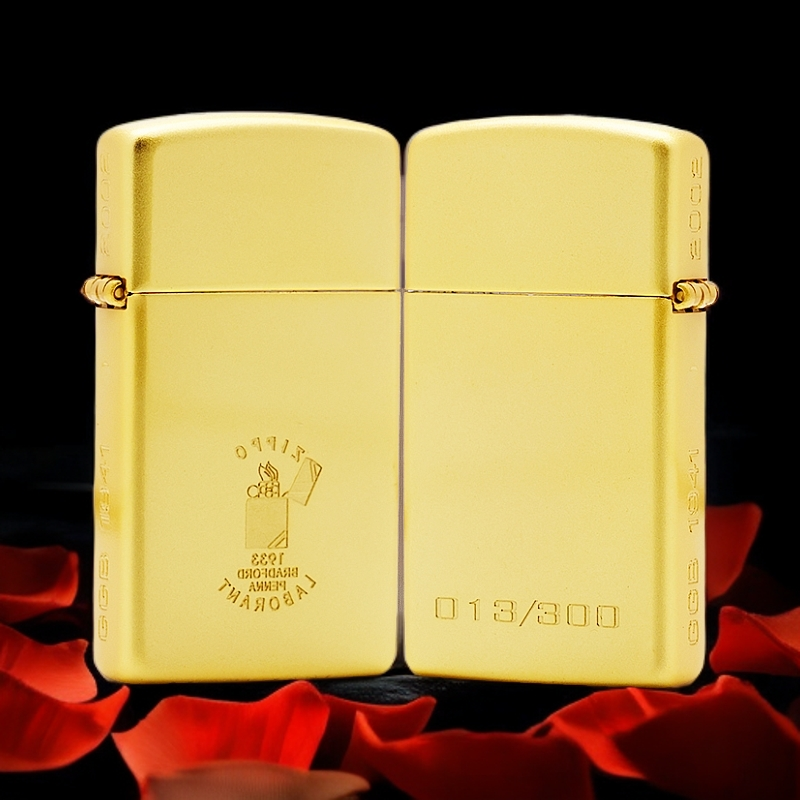 ZIPPO/之宝纤巧窄机【小金条18k】正品煤油打火机KF-DF