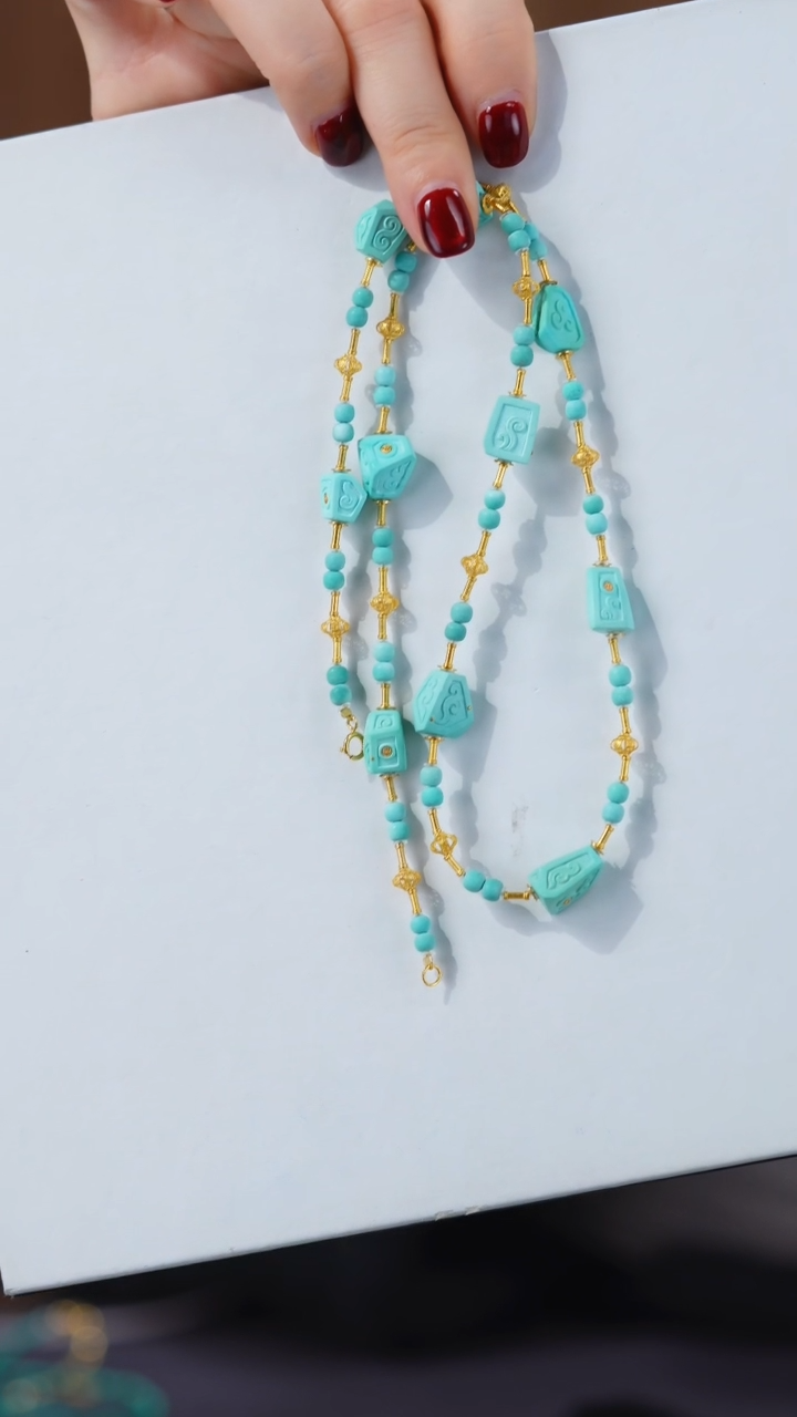 【闪购商品】绿松石项链18K金镶嵌1