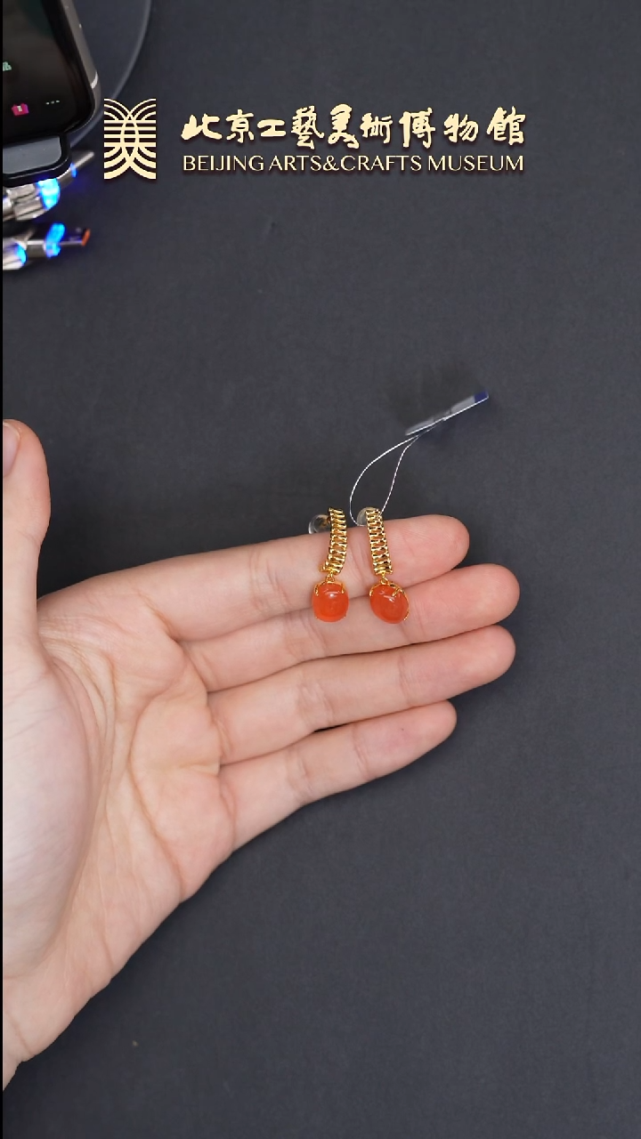 南红玛瑙耳坠银S925镶嵌B0608GMD453（多样性发货）耳坠