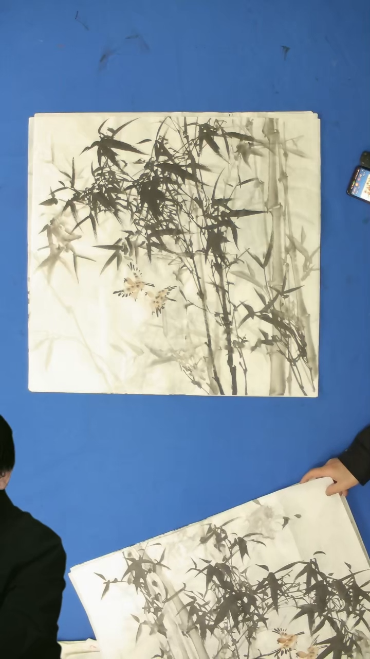 国画【墨竹四尺斗方一幅】 