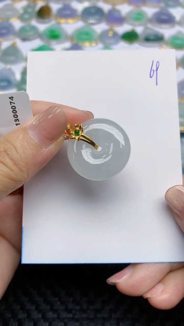 【闪购商品】翡翠颈饰18K金镶嵌天然A货翡翠 69