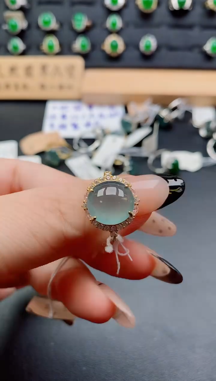 银S925镶嵌戒指翡翠121