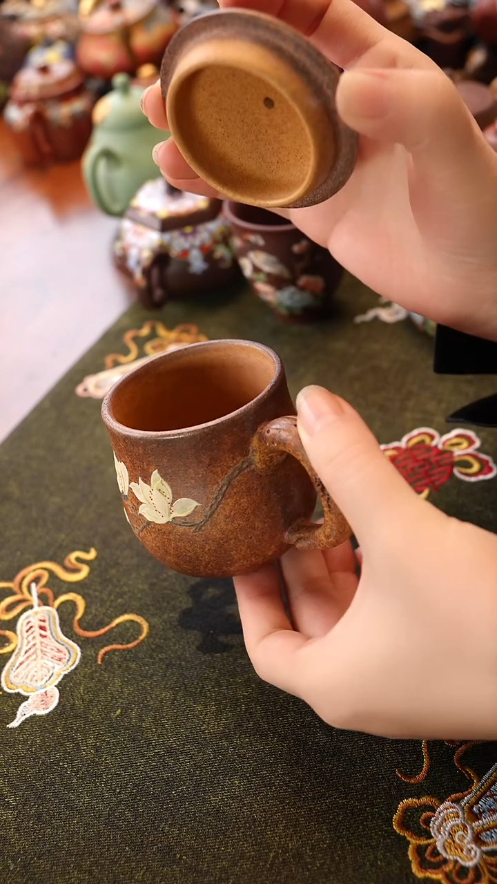 茶壶紫砂柴烧玉兰盖杯