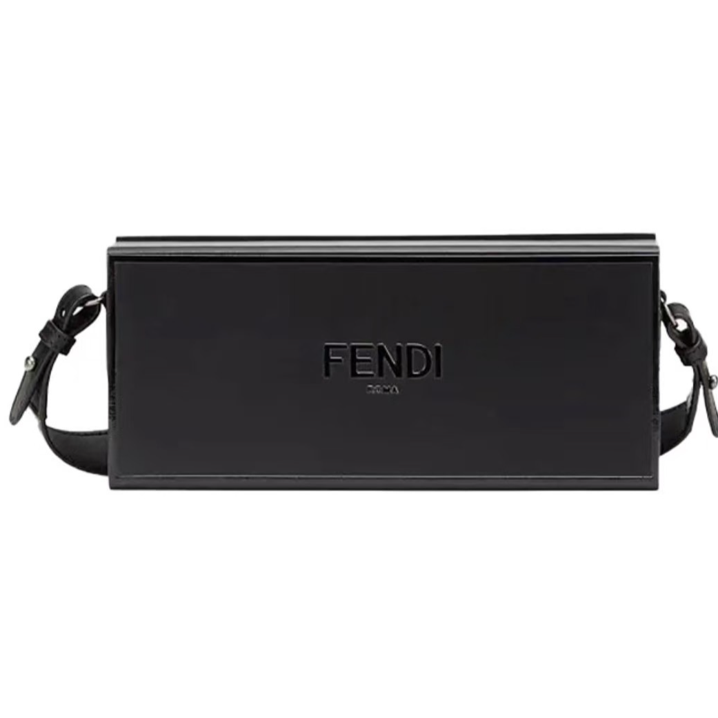 99新 FENDI/芬迪 芬迪黑色盒子斜挎包/T86