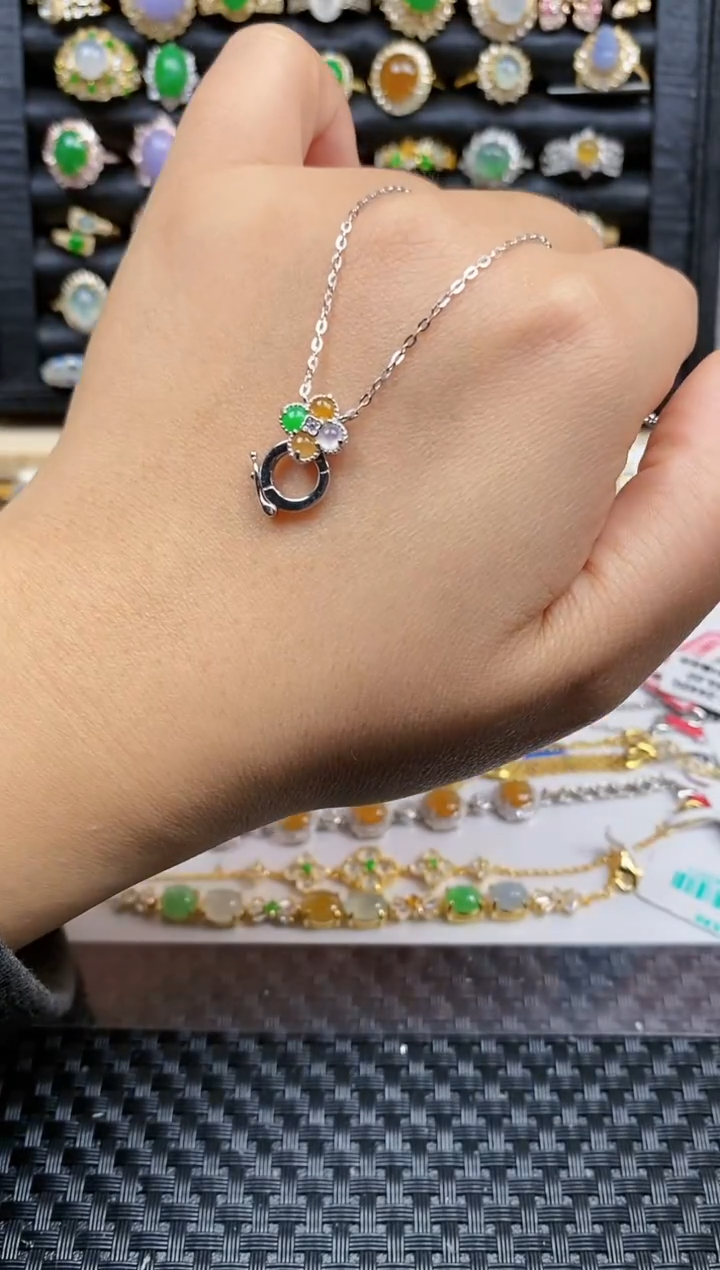 银S925镶嵌戒指翡翠384