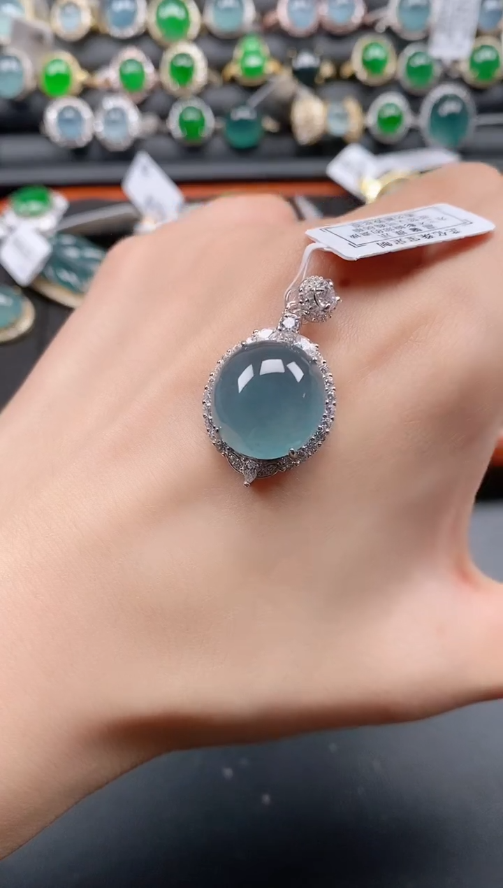 银S925镶嵌戒指翡翠11