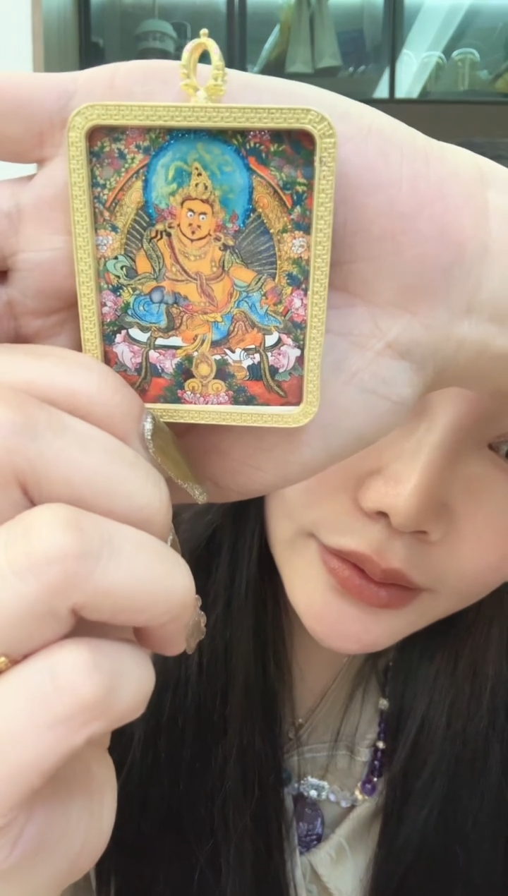 十字绣黄老板唐卡吊坠
