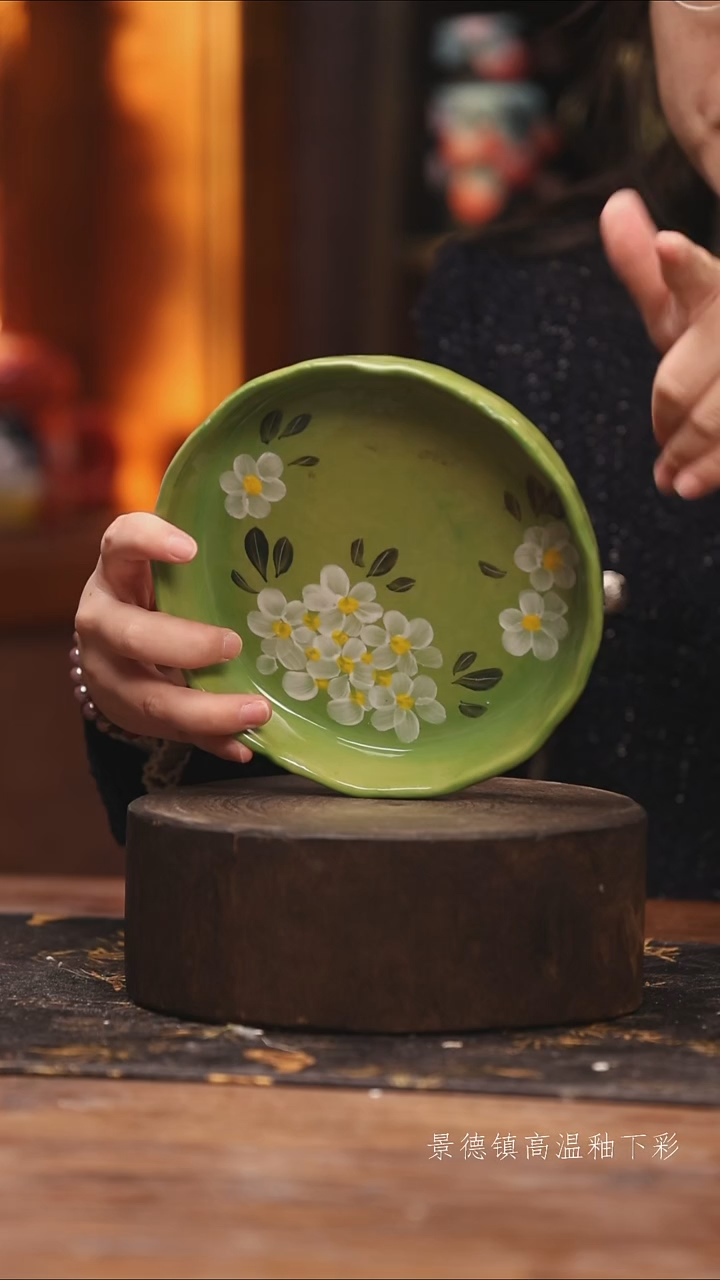 陶瓷景德镇高温釉下手绘陶瓷@L299@