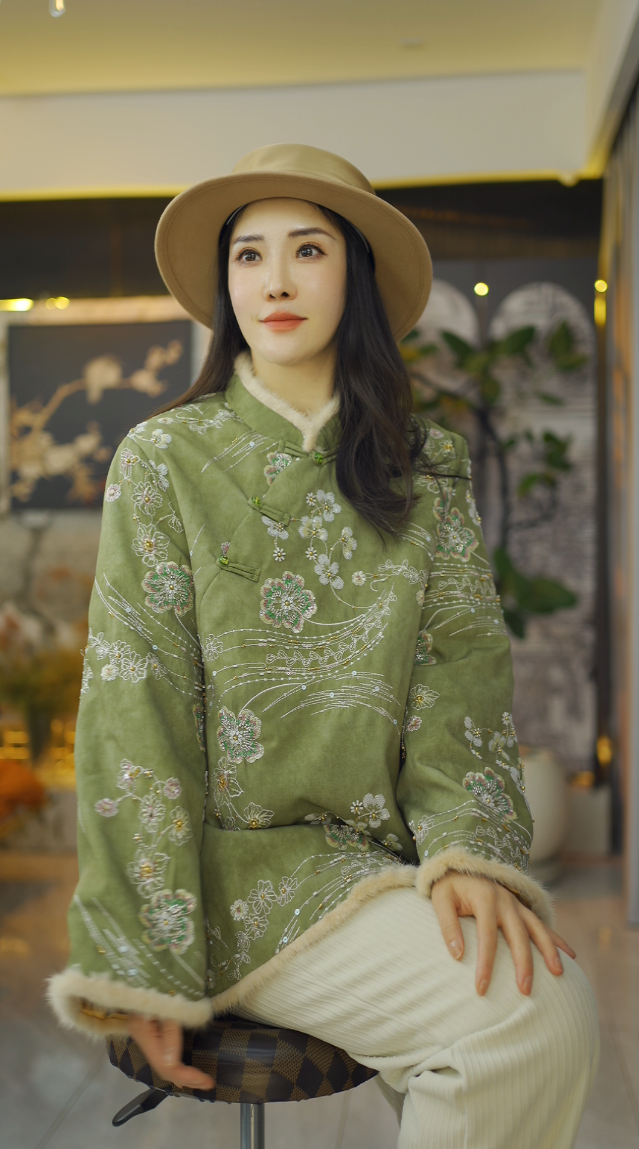 （青婉）新中式秋冬款国风立领上衣