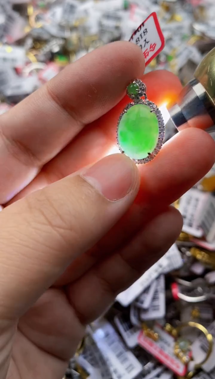 【闪购商品】翡翠戒指银S925镶嵌333333---6