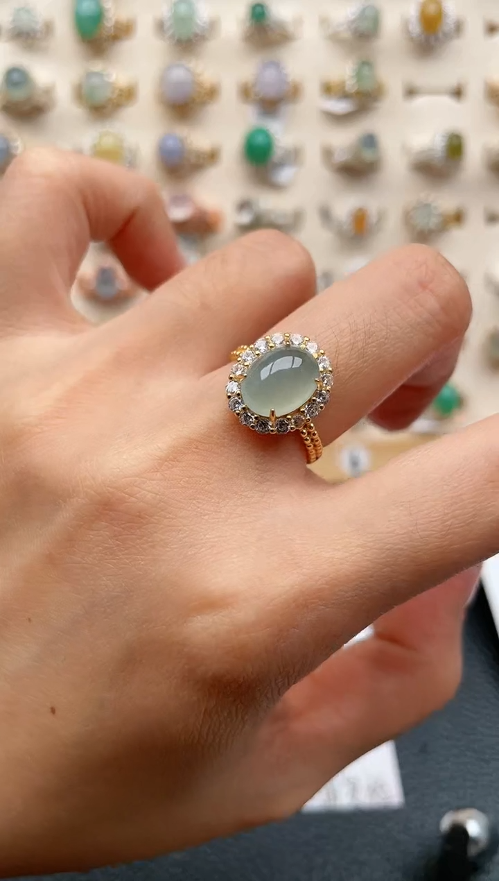 【闪购商品】翡翠戒指银S925镶嵌1111