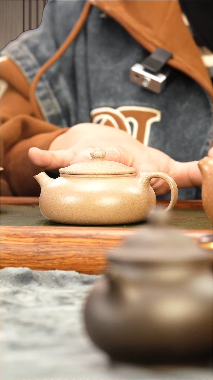 茶壶紫砂五彩段泥粗砂薄胎寒江